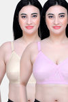 Maroon Clothing Double Layered Non Wired Full Coverage Minimiser Bra (Pack of 2) - Multicolor — thumbnail 1